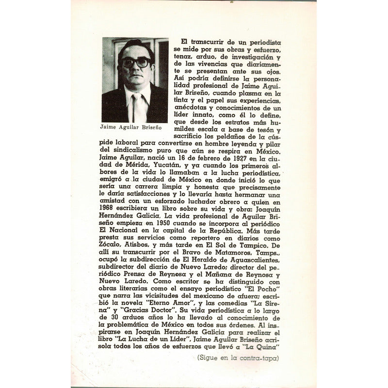 La Lucha De Un Lider Hernandez Galicia. Aguilar Briseño 1983