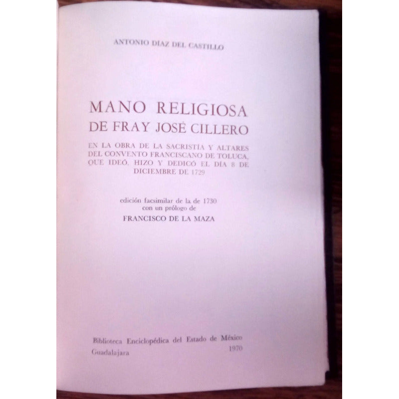 Mano Religiosa De Fray Jose Cillero, 1730 (facsimil)