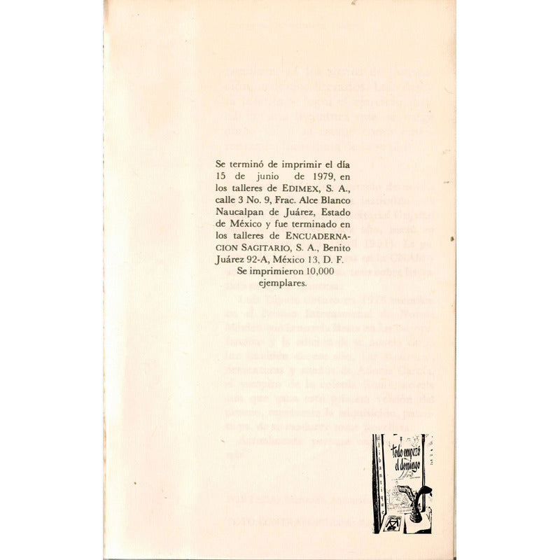 Vampiro Colonia Roma. Zapata, Mexico 1979 (1a) Como Nuevo