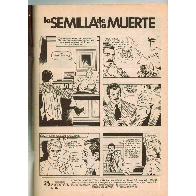 Horror # 68. Semilla Muerte. Sepulkra, Zinco Ed. 1986