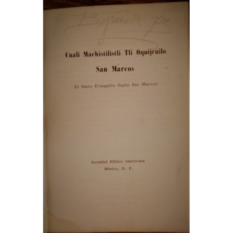Santo_evangelio_segun_san Marcos_en_mejicano Tetelcingo1960