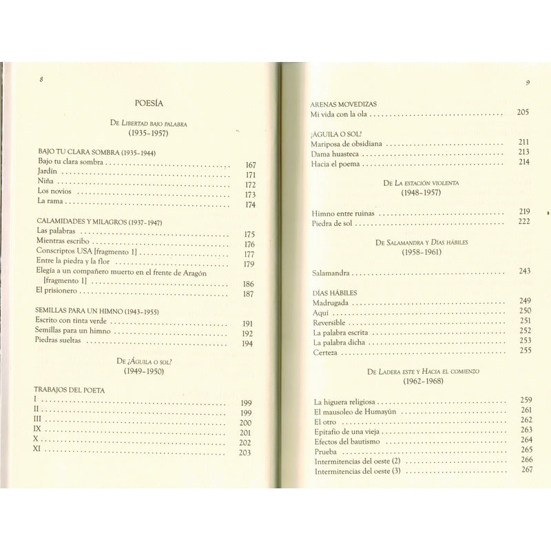 Las Palabras Y Los Dias. Octavio Paz Mexico 2008 (antologia)