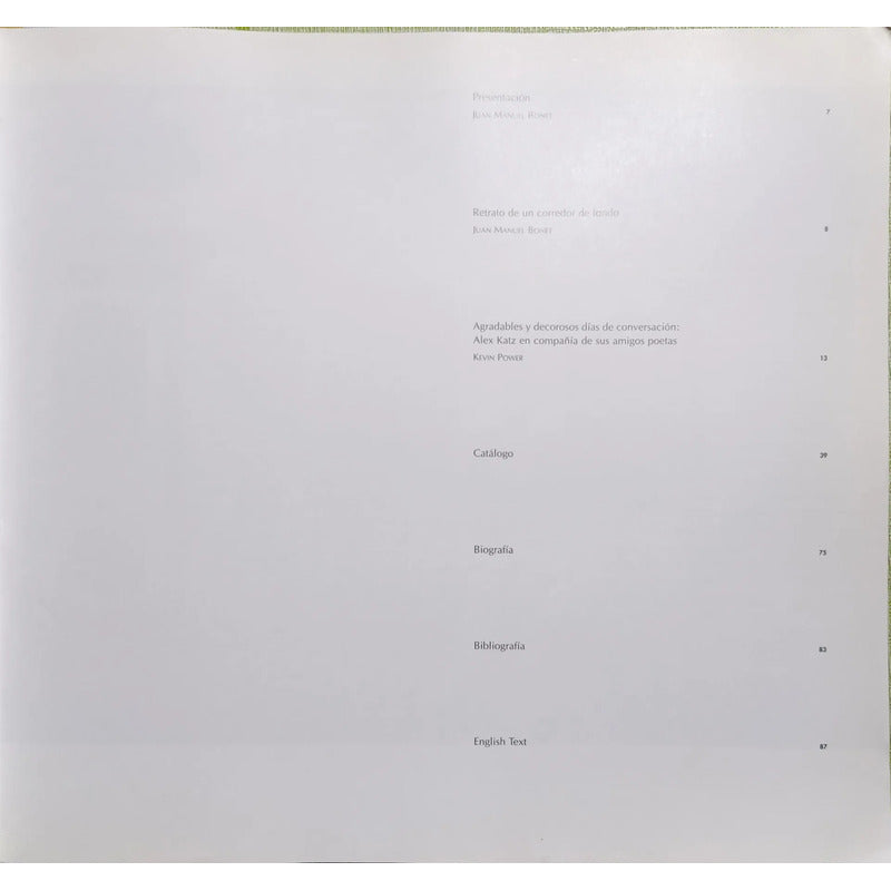 Alex Katz. Juan Manuel Bonet, 1996