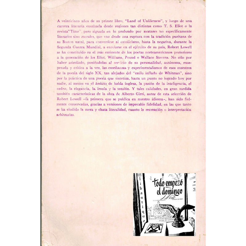 Poemas D Robert Lowell. Alberto Girri (comp), Argentina 1969