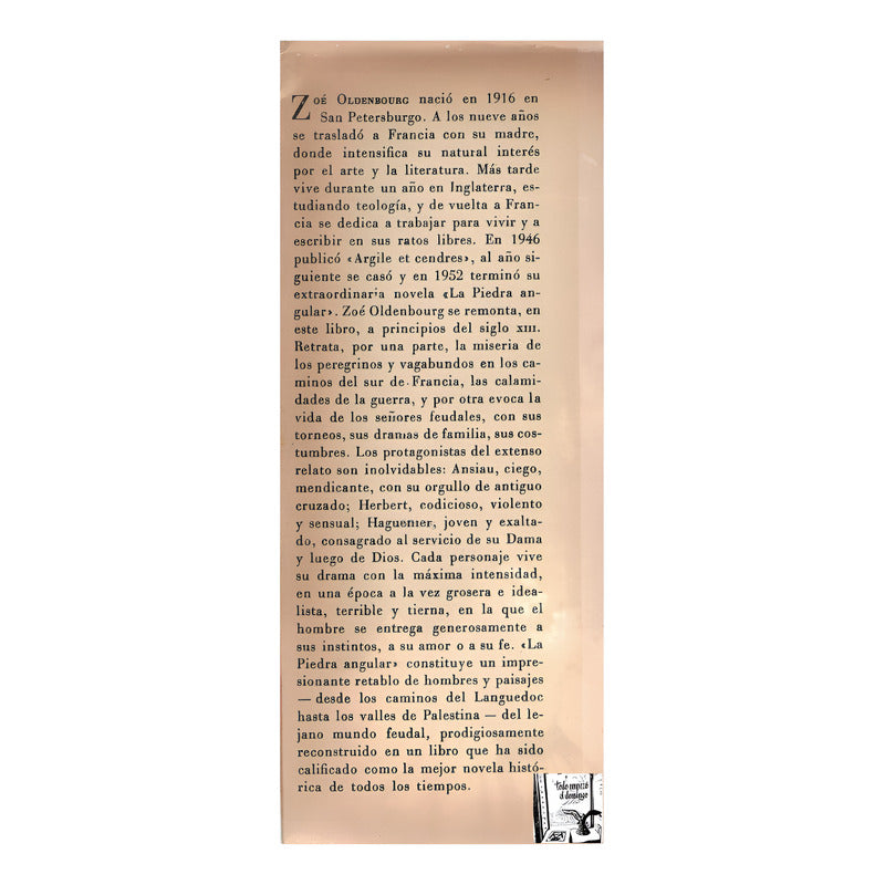 Piedra Angular -las Cruzadas-. Zoe Oldenbourg, 1956