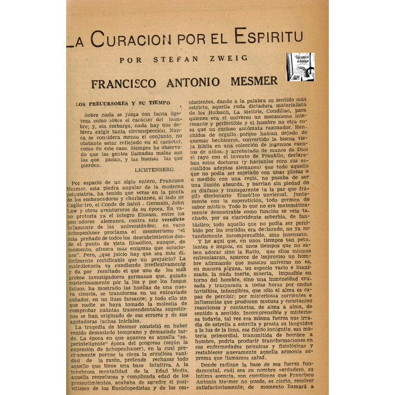 Revista Excelsior: Tschuppik, Lawrence, Kipling, Zweig. 1936