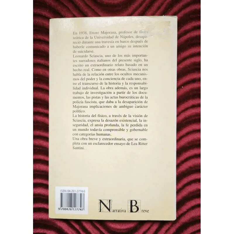 La Desaparicion De Majorana. Leonardo Sciascia (misterio)