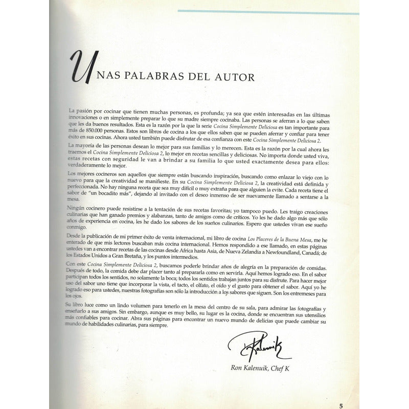 Cocina Simplemente Deliciosa #2. Kalenuik, U S A 1994