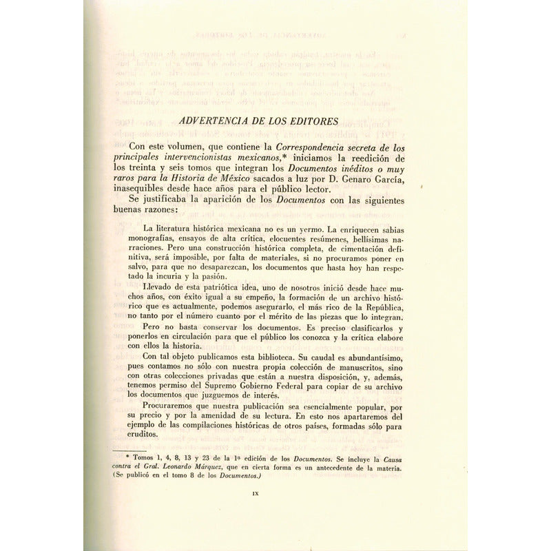 Correspondencia Secreta Intervencionistas. Genaro Garcia