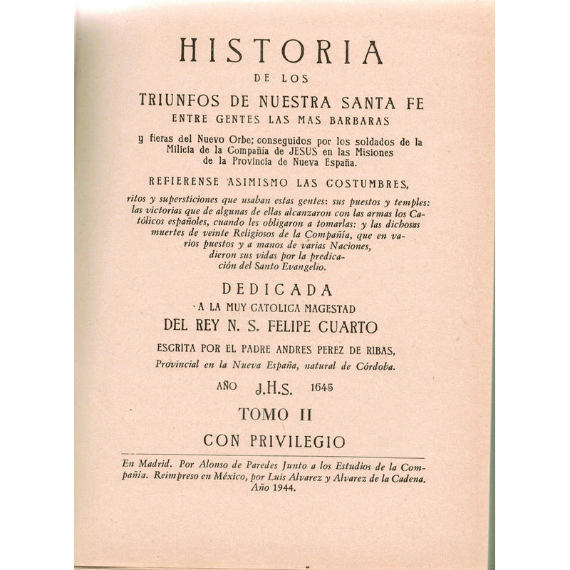 Sinaloa Y Sonora, Paginas Para Historia 3 Vol Perez De Ribas
