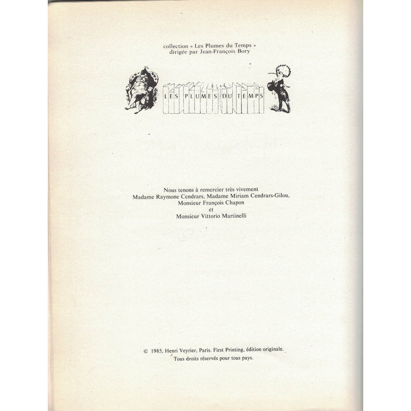 Blaise Cendrars. Jean - Marc Debenedetti, Veyrier Ed., 1985