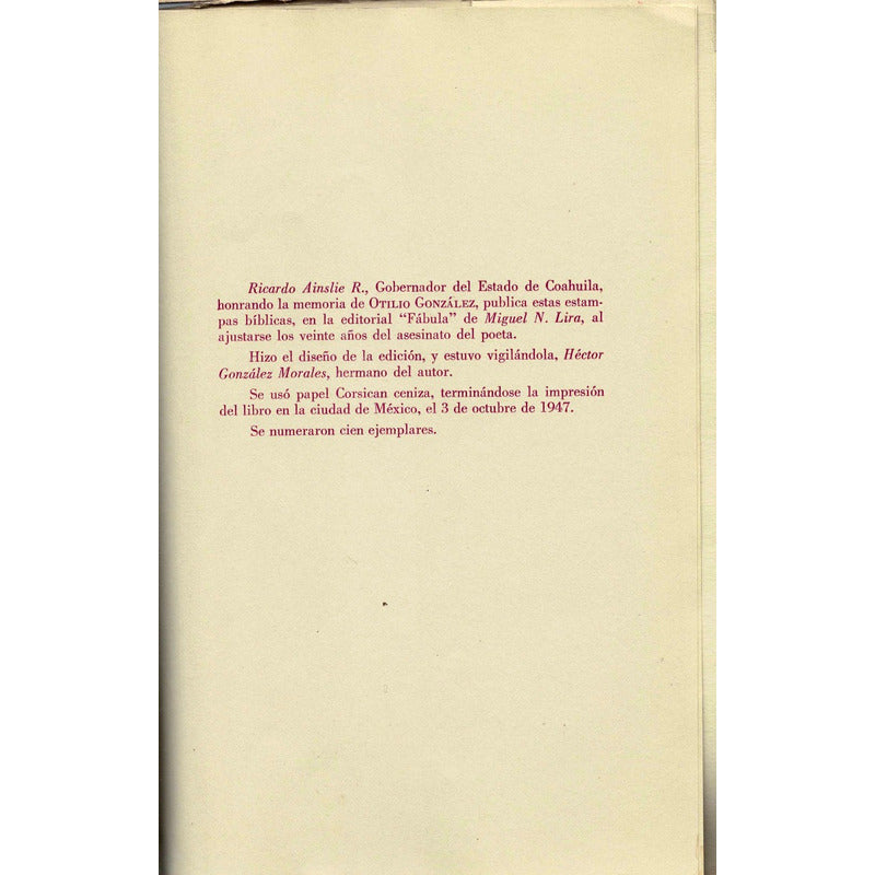 Luciernagas. Otilio Gonzalez, Imprenta De Miguel N Lira 1947