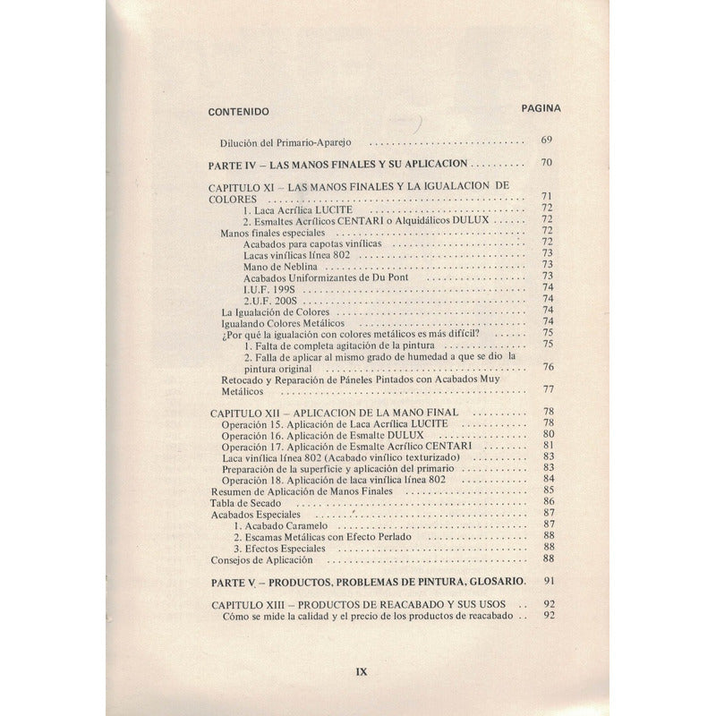Repintado De Automoviles. [ Principio Tecnicas] U S A 1975