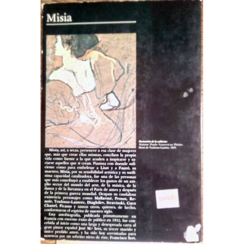 Misia. Sert, Tusquets Ed., España, 1983