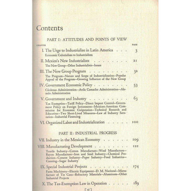 Industrial Revolution In Mexico. Mosk, E U A 1950