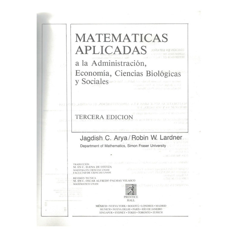 Matematicas_aplicadas. J C Arya, Mexico 1992