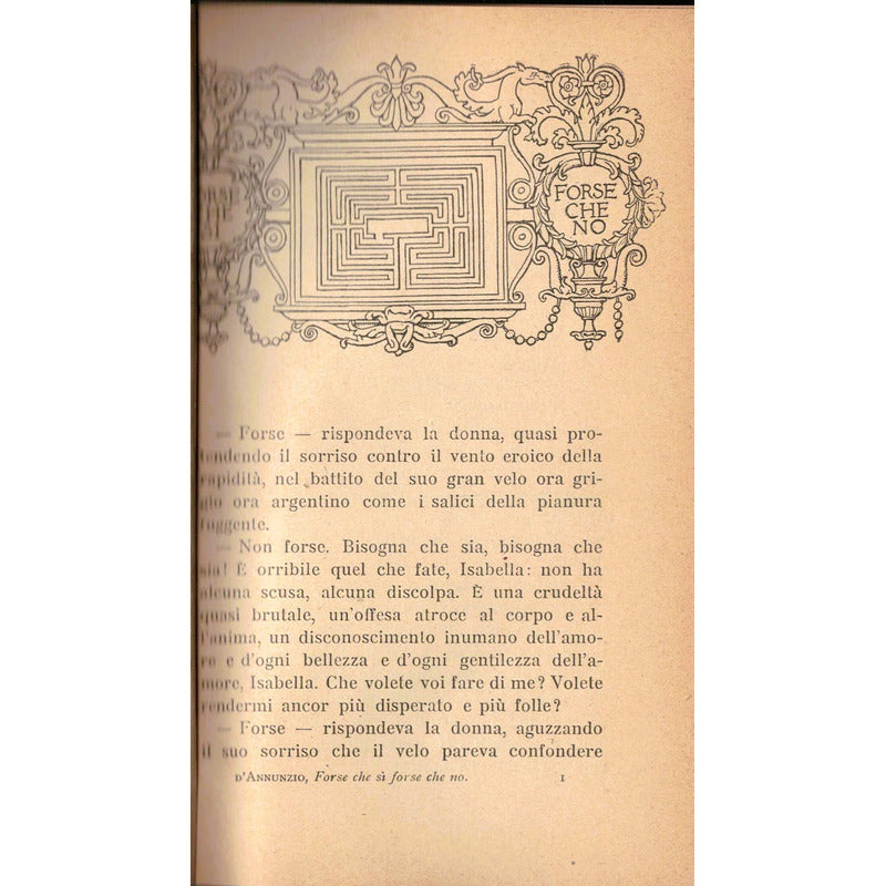 Forse Che Si Forse Che No D´ Annunzio Milano1910 Art Nouveau