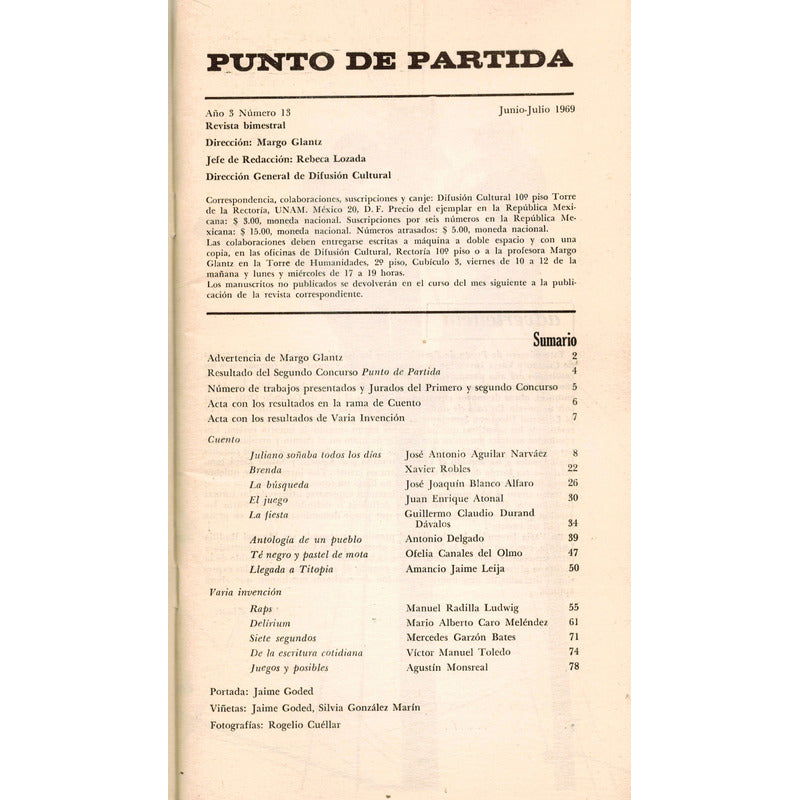 Punto De Partida. Margo Glantz (dir.) Mexico 1969