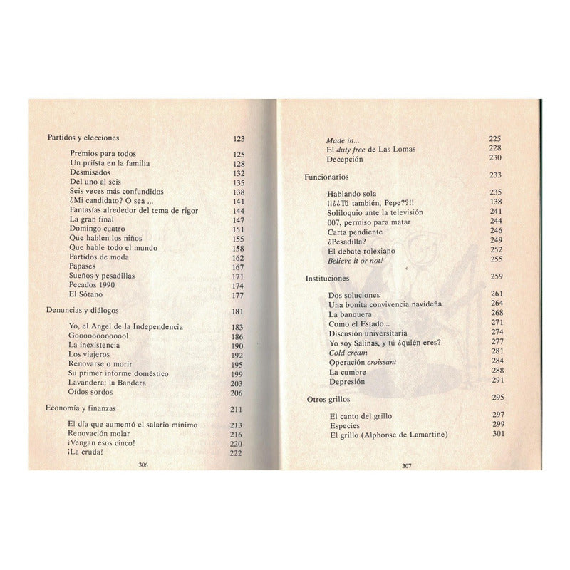 Grillos Y Otras Grillas. Guadalupe Loaeza, 1991 (articulos)