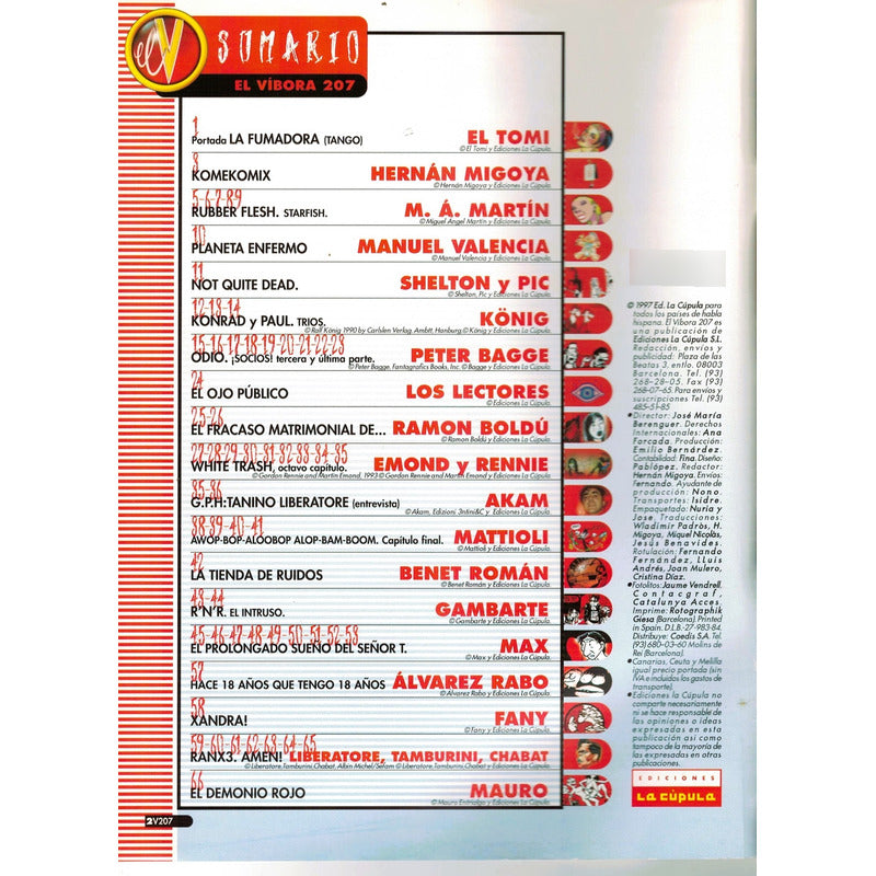 El Vibora # 207. El Tomi, La Cupula Editorial 1997