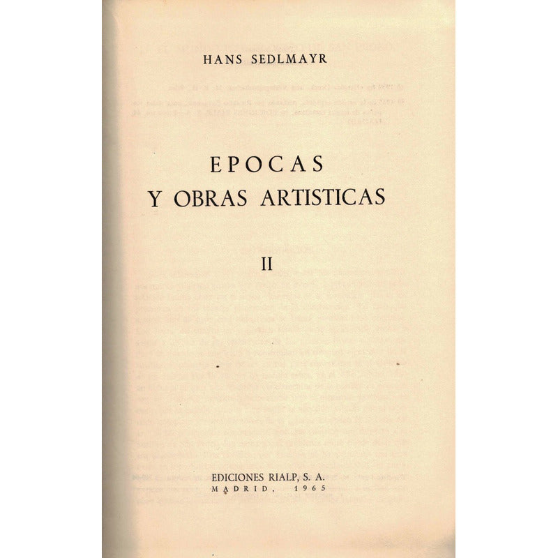 Epocas_y Obras Artisticas [2vol] Hans Sedlmayr_rialp_ed_1963