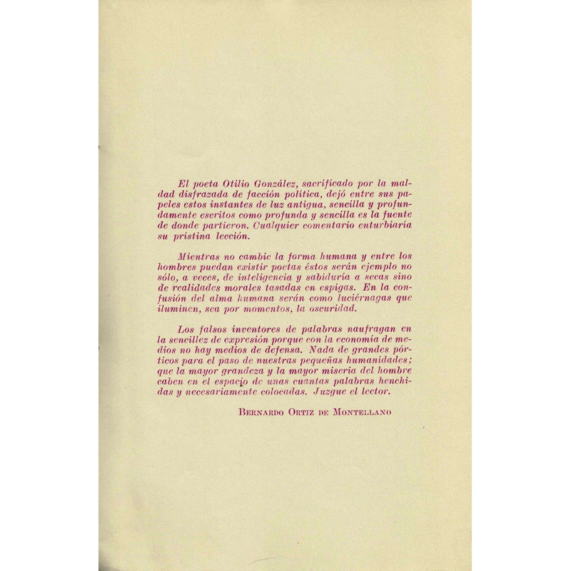 Luciernagas. Otilio Gonzalez, Imprenta De Miguel N Lira 1947