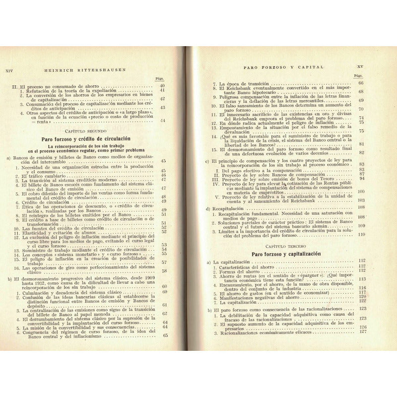 Paro_forzoso_y_capital. Heinrich Rittershausen, 1935