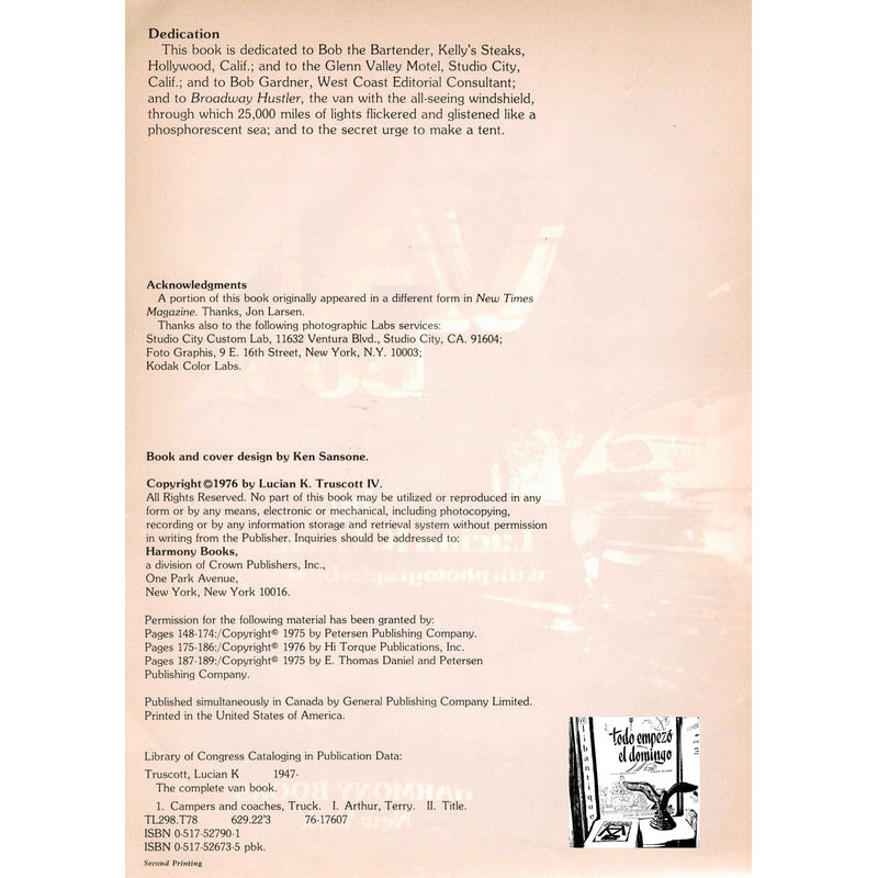 Complete V A N Book. Lucian K Truscott . U S A 1976