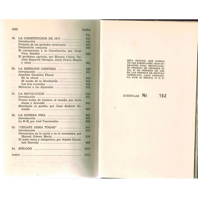 Pensamiento De La Reaccion Mexicana. Garcia Cantu 1965