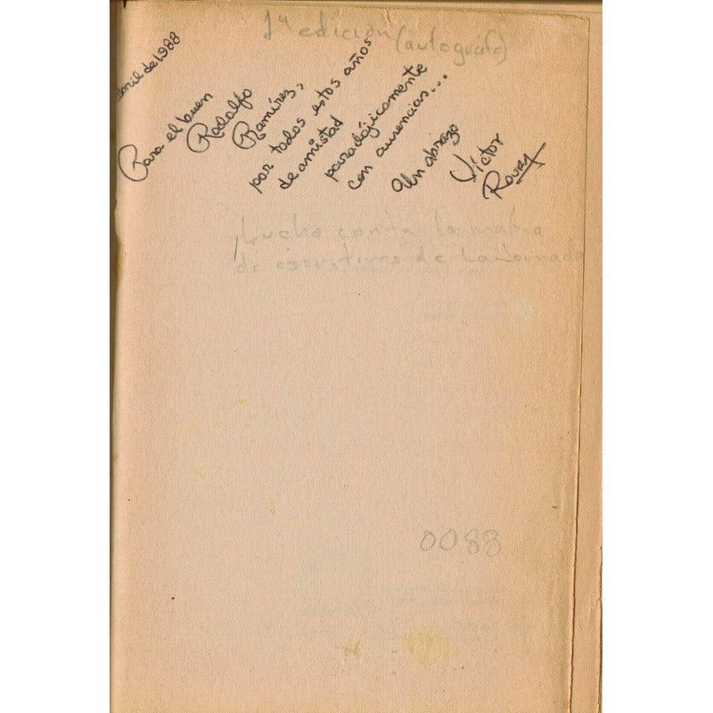Diaria Escritura. Victor Roura, Autografo (1a)