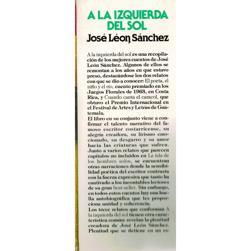 A La  Izquierda Del Sol. Leon Sanchez, Mexico 1988