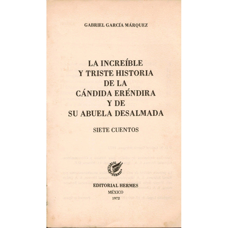 La Increible Triste Historia La Candida Garcia Marquez (1a)