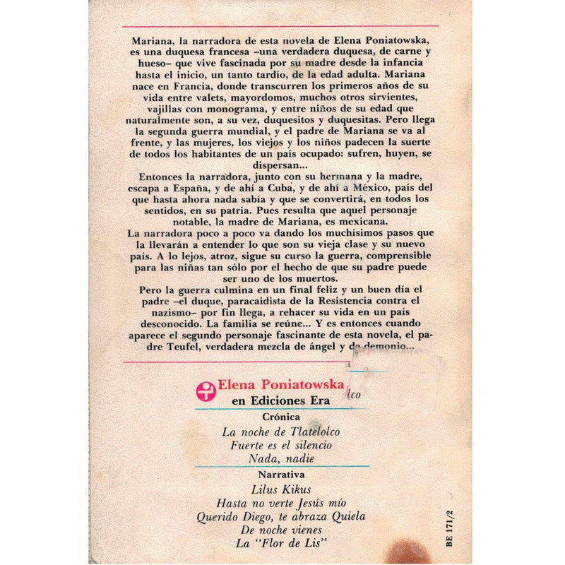 Flor_de Lis. E Poniatowska,_era_ed. 1988