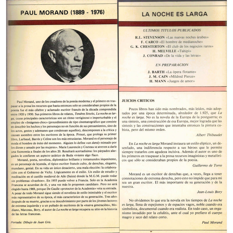 La Noche Es Larga. Paul Morand, España 1980