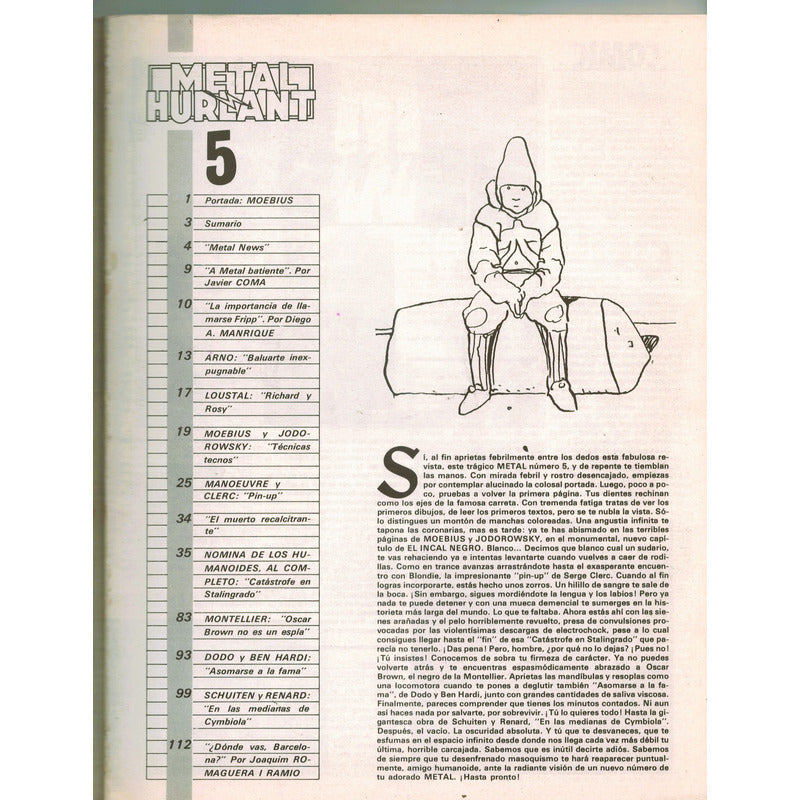 Metal Hurlant # 5. Editorial Eurocomic, España 1981