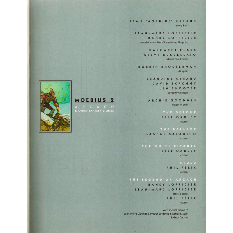 Moebius # 2: Arzach... Epic Graphic Novel 1987 (autograph)