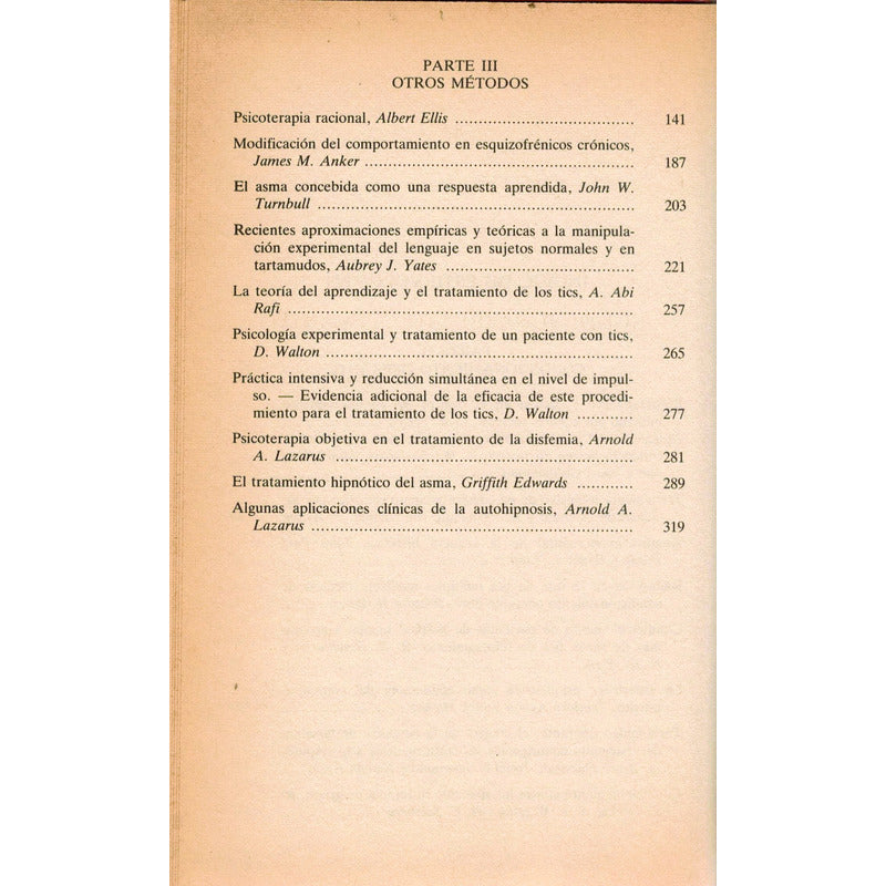 Experimentos: Terapia De La Conducta (2vol). Eysenck, 1986
