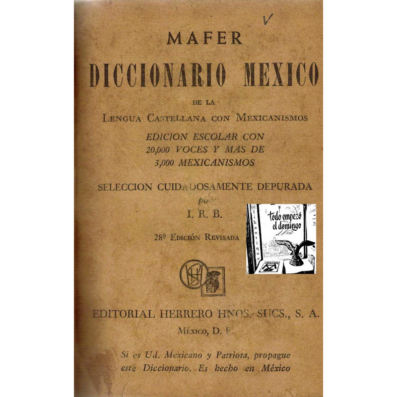Mafer Diccionario Mexico 3 Mil Mexicanismos 1959