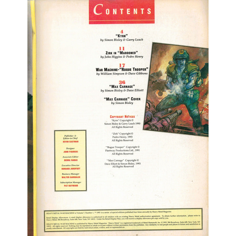 Heavy Metal: War Machine. Simon Bisley, U S 1993