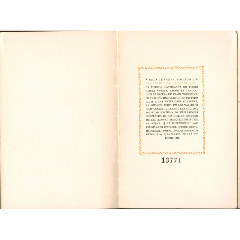 El Jardin De Las Caricias. Franz Toussaint, Argentina 1952
