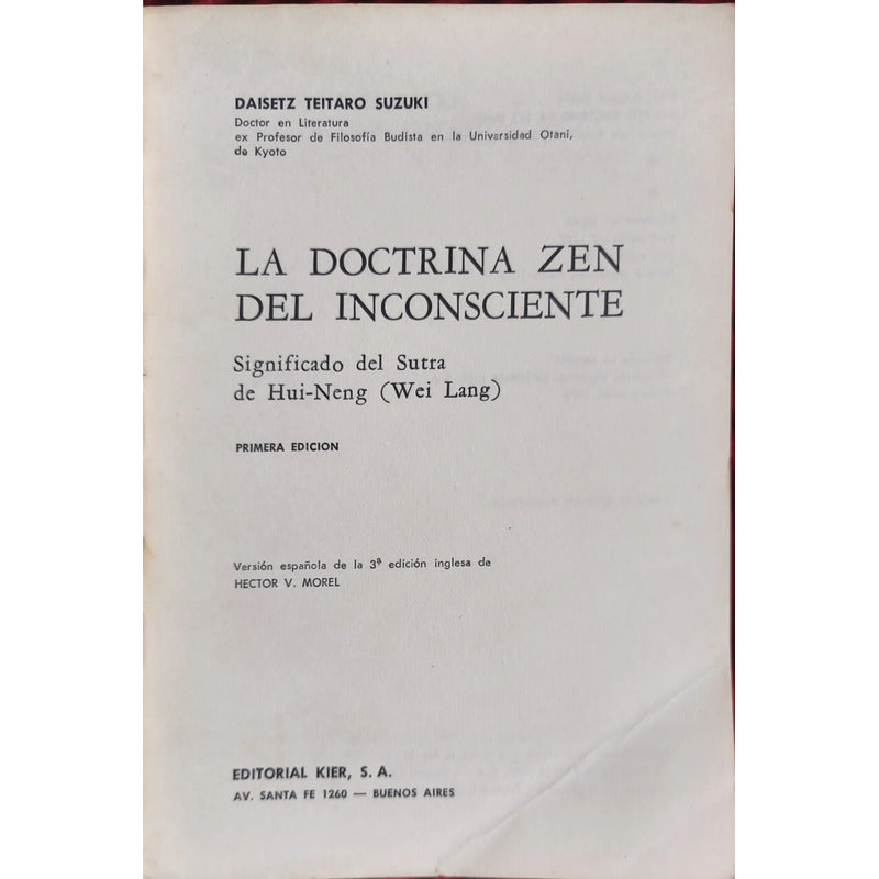 La Doctrina Zen Del Inconsciente D T Suzuki Wei Lang