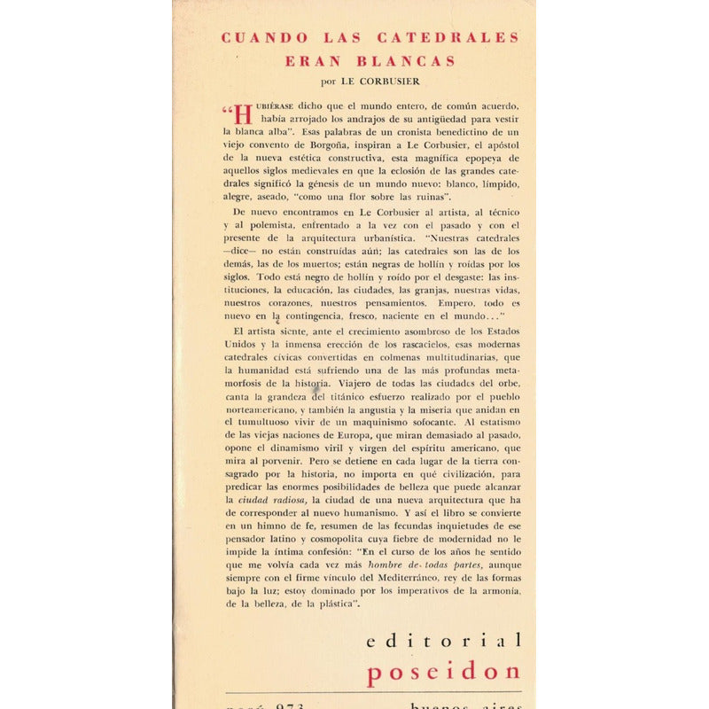Cuando Las Catedrales Eran Blancas. Le Corbusier