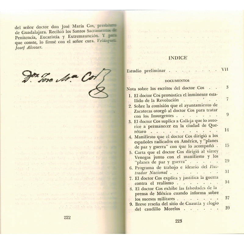 Escritos Politicos. Jose Maria Cos, Mexico 1996