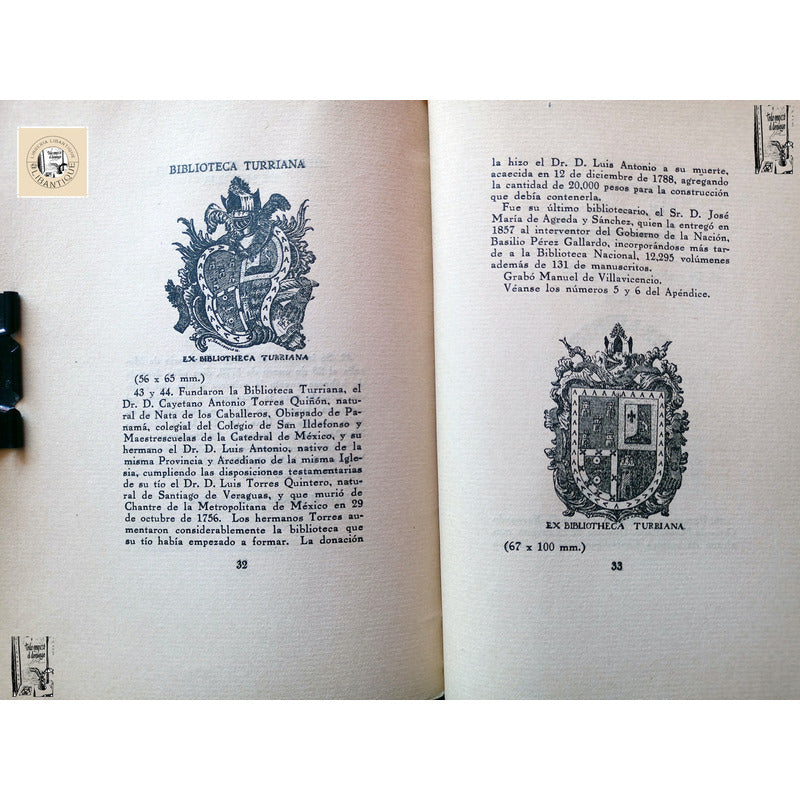 Ex Libris Y Bibliotecas De Mexico. Felipe Teixidor 1931