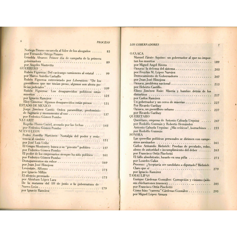 Los Gobernadores. Ortiz Pinchetti Et Al, Mexico 1980 (3a)