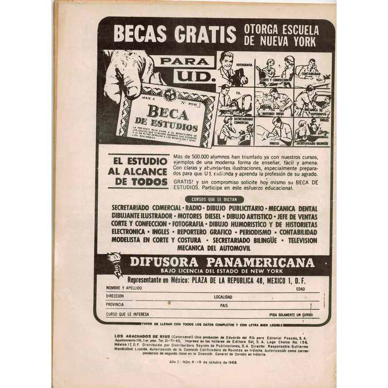 Los Agachados De Rius 4. Mexico 1968. (coleccionismo)