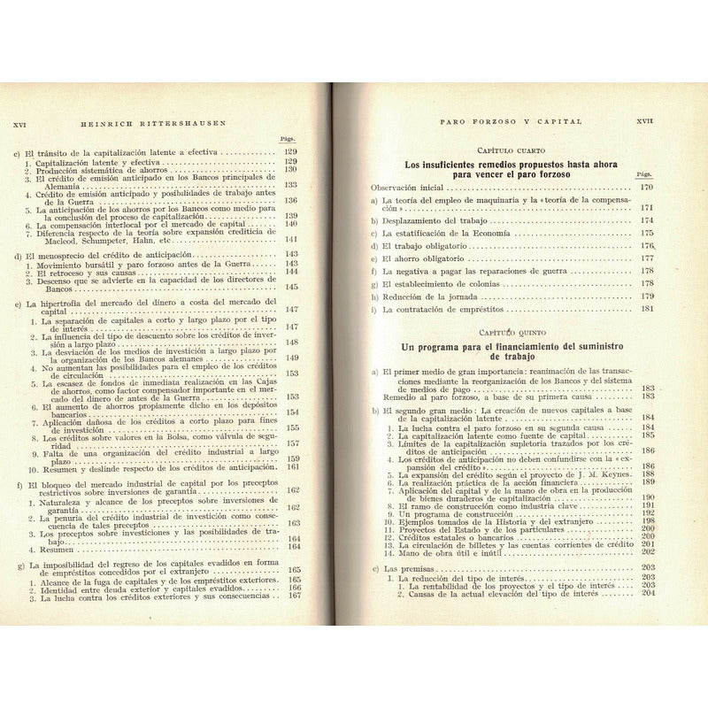 Paro_forzoso_y_capital. Heinrich Rittershausen, 1935