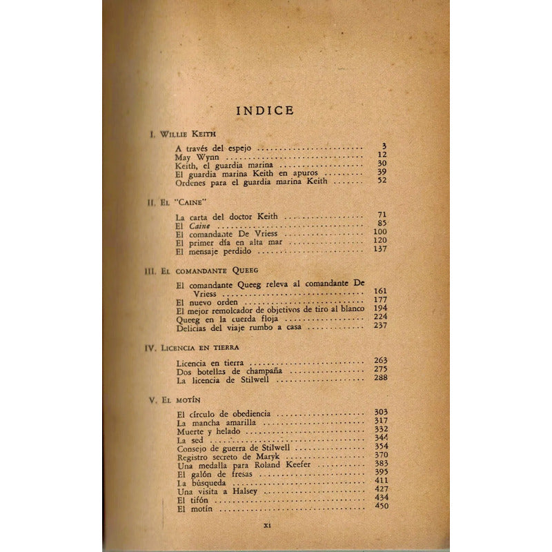 El Motin Del  Caine . Herman Wouk, Mexico 1954