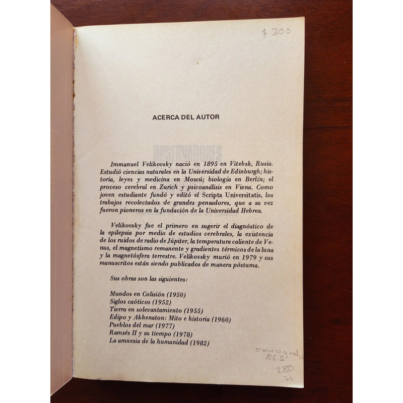 Observadores Estrellas Y Cavadores De Tumbas. Velikovsky (1a