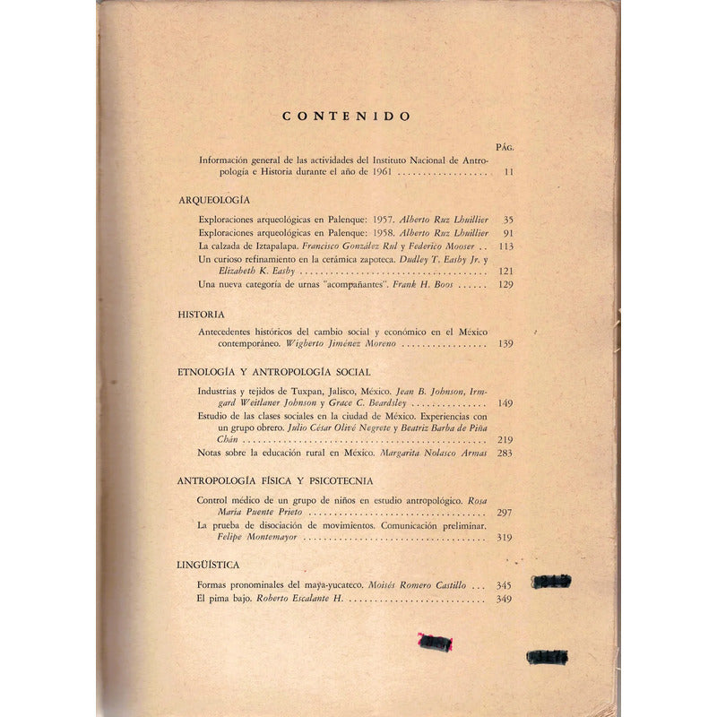 Anales 1961: #43 Instituto Nacional De Antropologia Historia